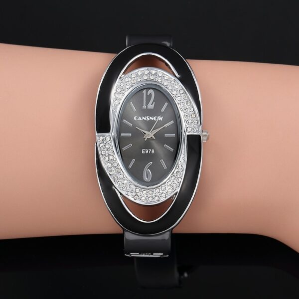 Reloj de pulsera con diamantes de imitación para mujer, cronógrafo creativo de lujo, a la moda 1