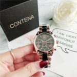 Reloj de cuarzo de oro rosa para mujer 4