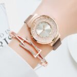 Relojes de moda para mujer, de lujo, con hebilla magnética de cuarzo 2