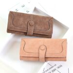 Cartera larga de ante de imitación para mujer 6