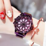 Reloj giratorio de cuarzo con flores para mujer 5