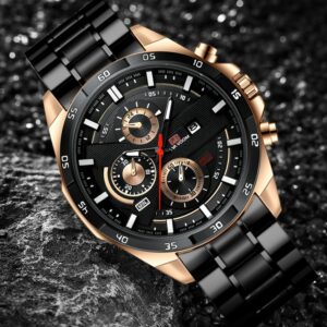 Reloj deportivo de lujo para Hombre, cronógrafo de pulsera de cuero, estilo militar, informal