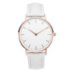 Reloj de cuero de lujo para mujer, pulsera de cuarzo Simple 2