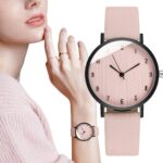 Reloj de pulsera informal para Mujer, relojes de cuarzo con correa de cuero blanco, elegantes y sencillos 1