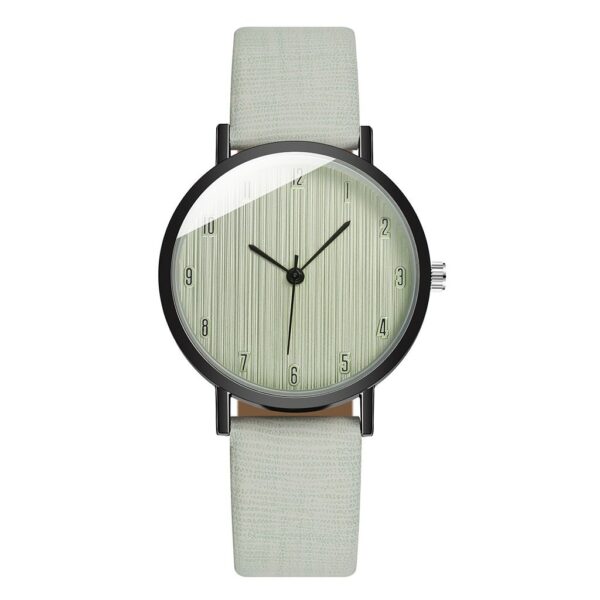 Reloj de pulsera informal para Mujer, relojes de cuarzo con correa de cuero blanco, elegantes y sencillos 2