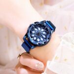 Reloj giratorio de cuarzo con flores para mujer 4