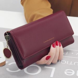 Cartera de mano de cuero sintético para mujer