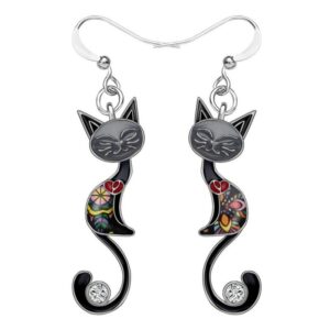 Pendientes Con Colgante De Cristal Aretes Con Forma De Gatito Y Animal