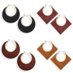 Pendientes De Madera Natural Para Mujer, Accesorios Geométricos 1