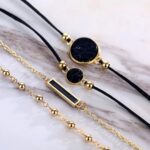 Conjunto De Pulsera Con Patrón De Turquesa Negra 4