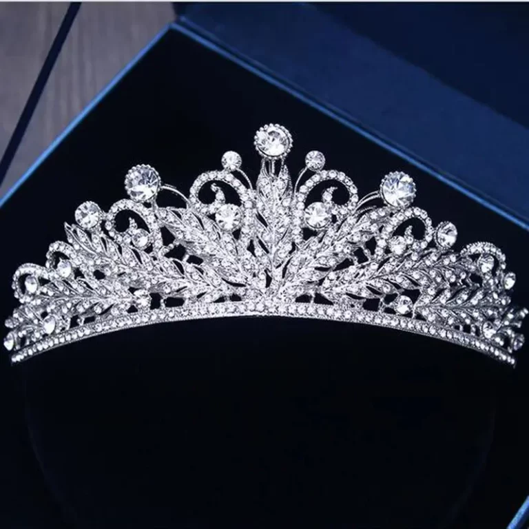 Corona De Tiara Nupcial Con Dijes Diamantes De Imitación De Cristal